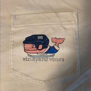 Vineyard Vines Cream Whale Pocket Tee